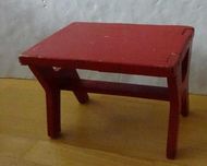 Taboret – Stołeczek Niski Drewniany Ciemnoczerwony