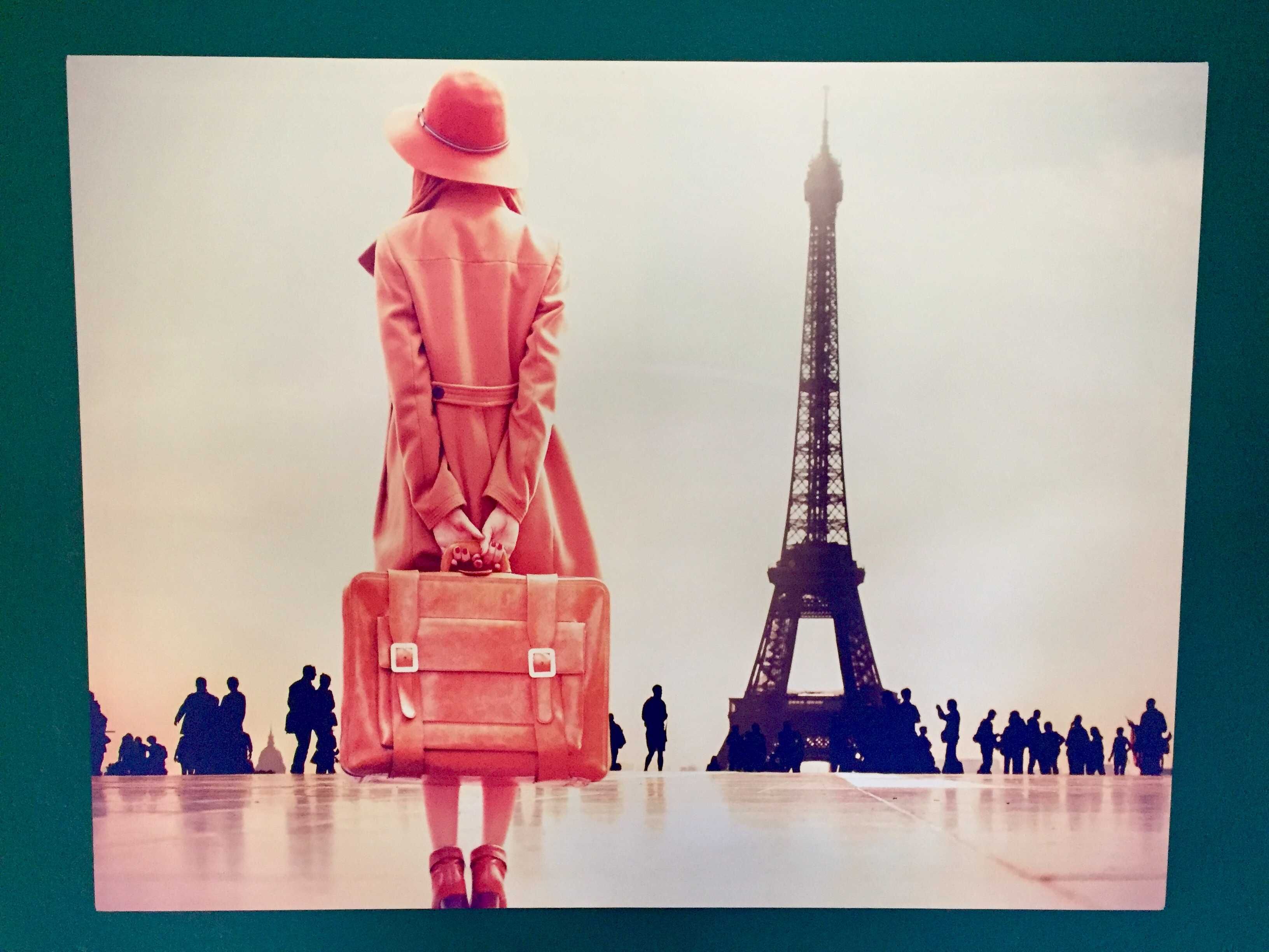 Obraz na płótnie, Paryż, wieża Eiffla, paryżanka