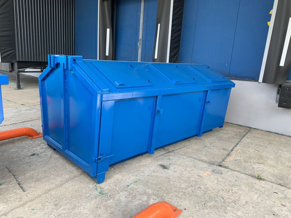 KP 7 zamknięty kontener hakowy bramowy na odpady gruz złom śmieci