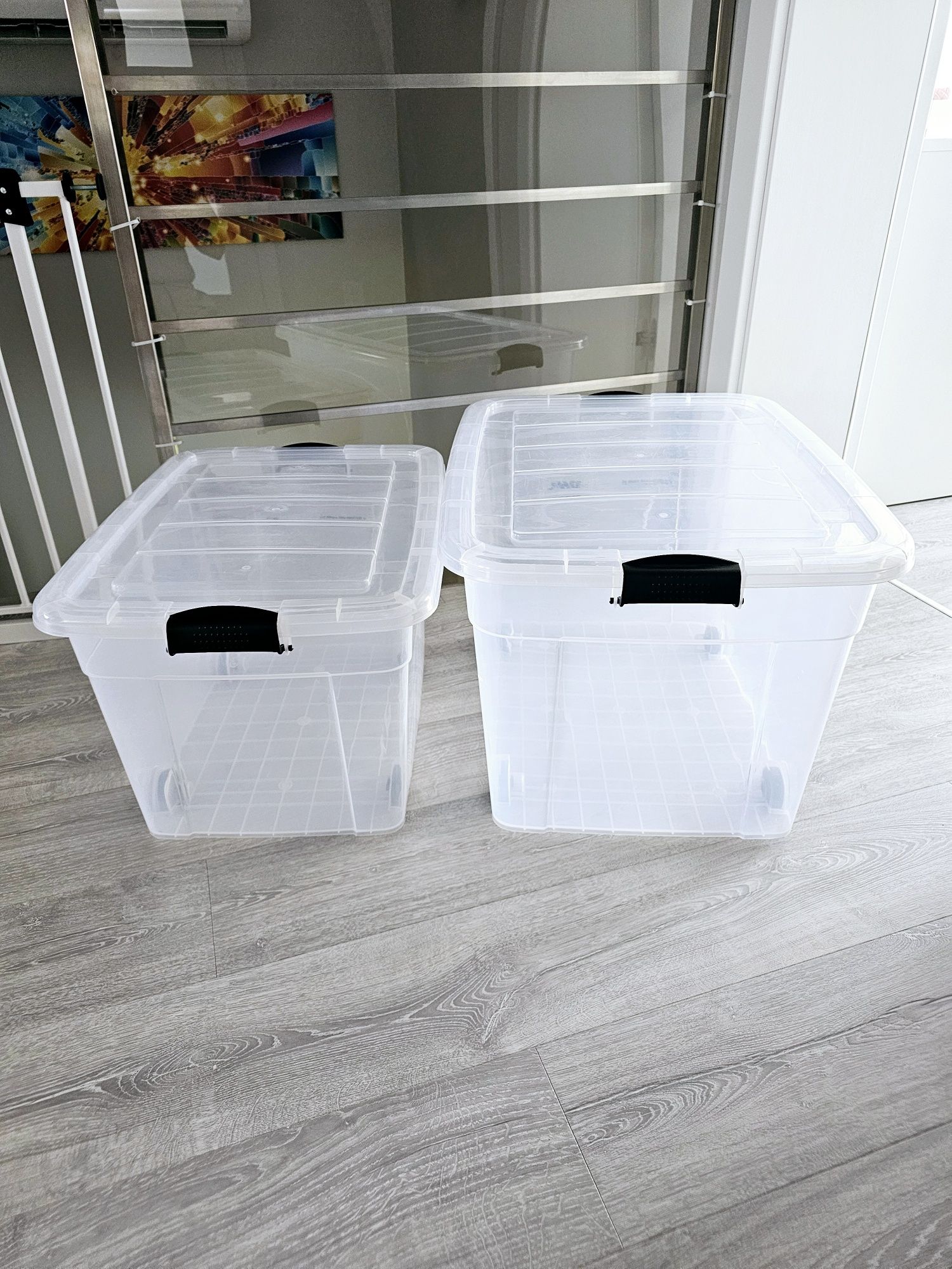 Plastikowe pudełko z przykrywką 60l i 100l dwie sztuki