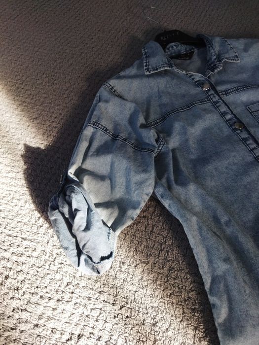 Jeansowa długa koszula / dżinsowa sukienka damska