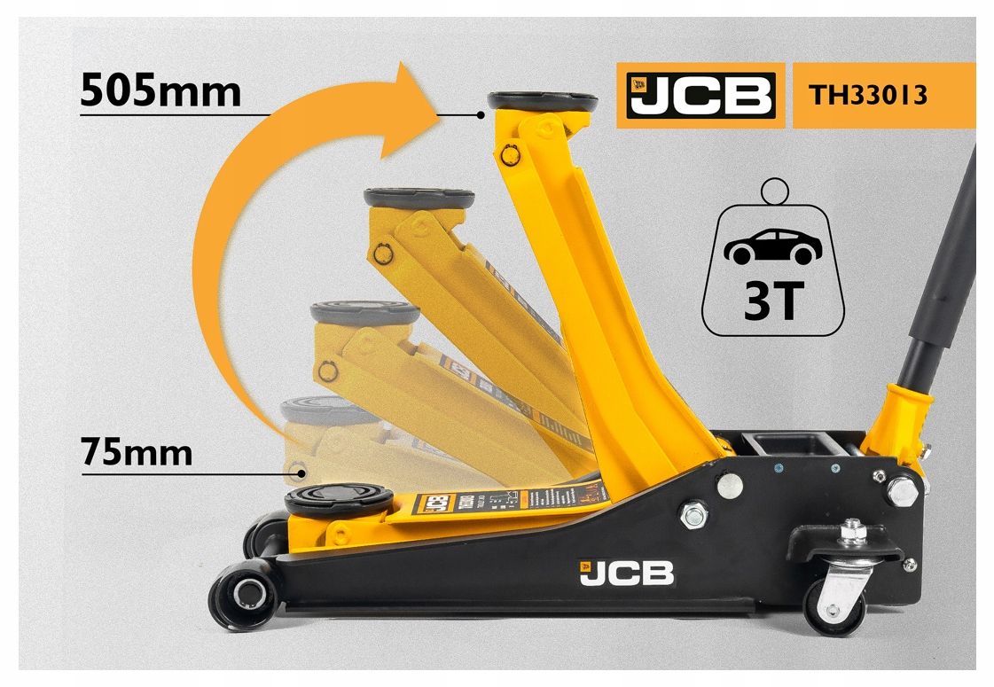 Podnośnik warsztatowy hydrauliczny niskoprofilowy 3T JCB [POD151]