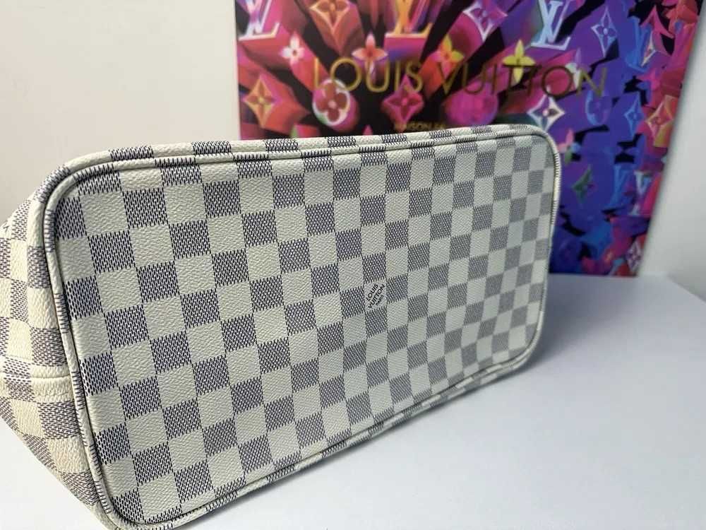 Torebka Louis Vuitton LV Neverfull Damier Azur skórzana shopperka