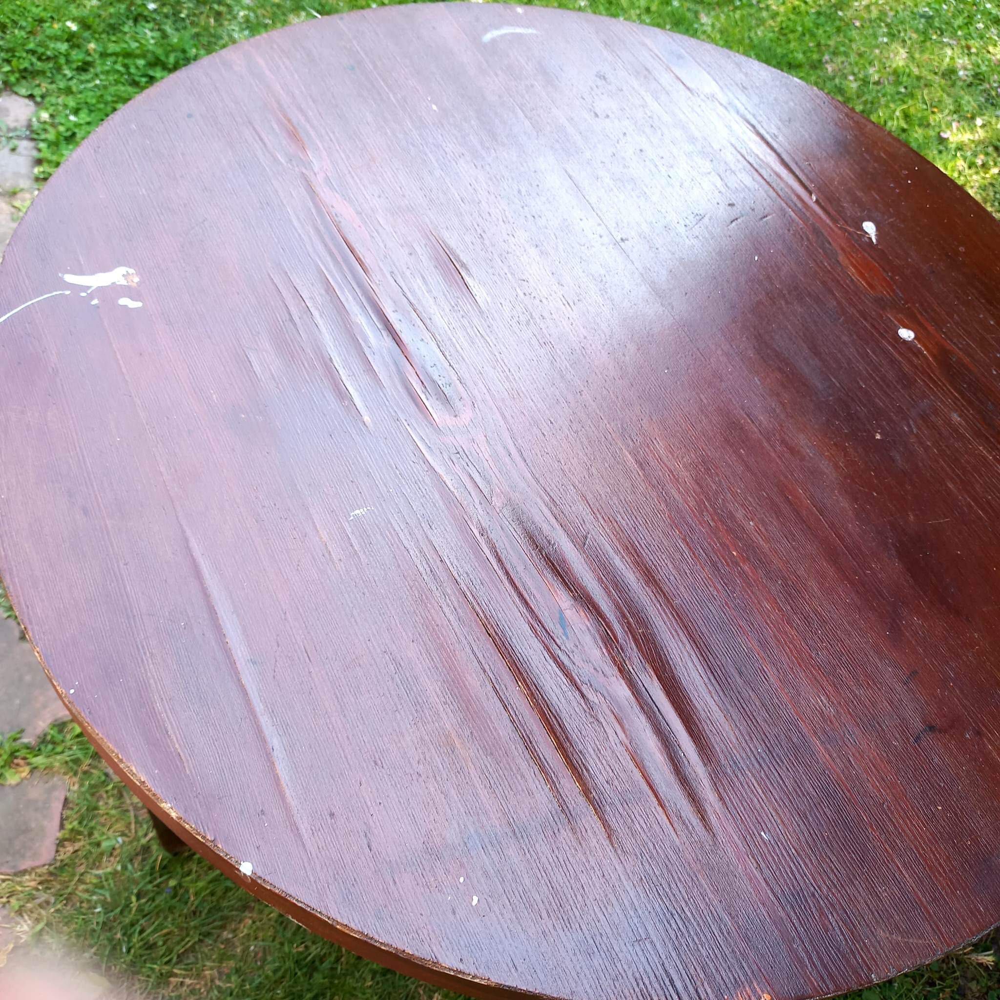 Stolik okrągły drewniany, śr. 70 cm