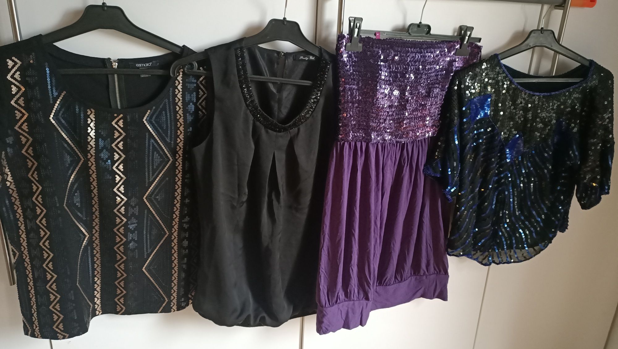 9szt mix Bluzka damska Sylwester cekiny brokaty box 92