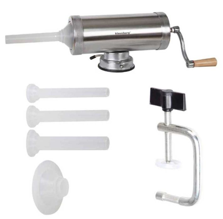 Maszynka do kiełbas 2,5 kg KLAUSBERG – stal nierdzewna, szpryca
