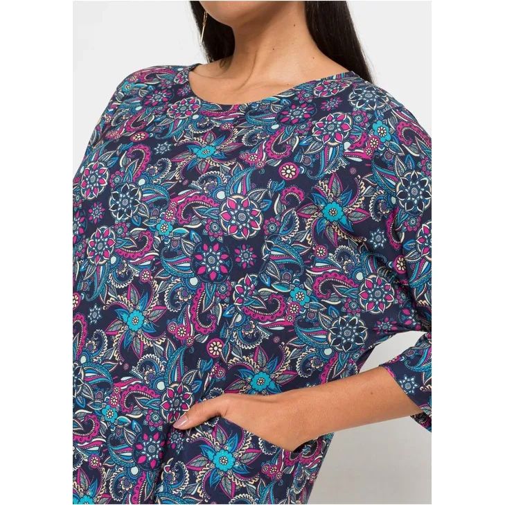 bonprix sukienka boho kwiaty wzór wiązanie midi 40-42
