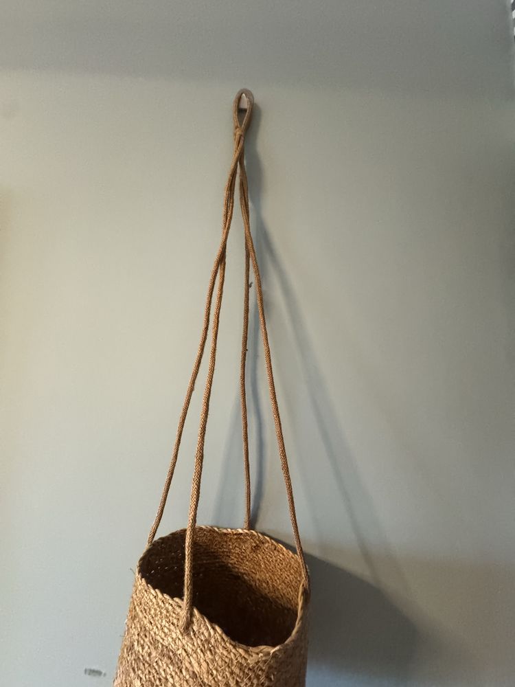 Wisząca doniczka osłonka wiklinowa Boho style rustykalna 20 cm