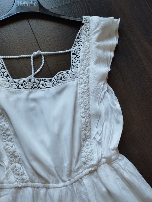 Biały kombinezon boho rozmiar L /XL