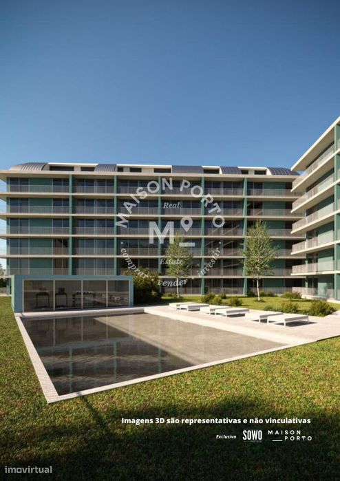 Apartamento T0 com Varanda e Lugar de Garagem e Piscina em Espinho