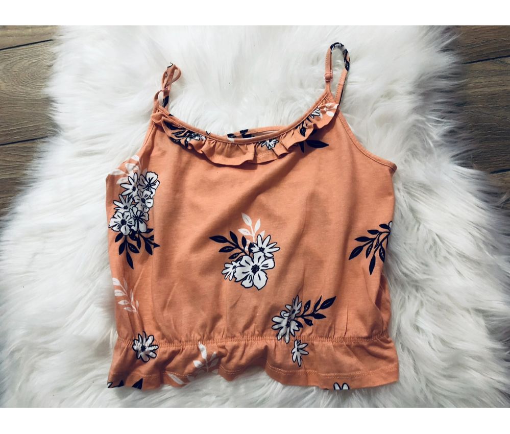 morelowy crop top w kwiatki Sinsay s/m