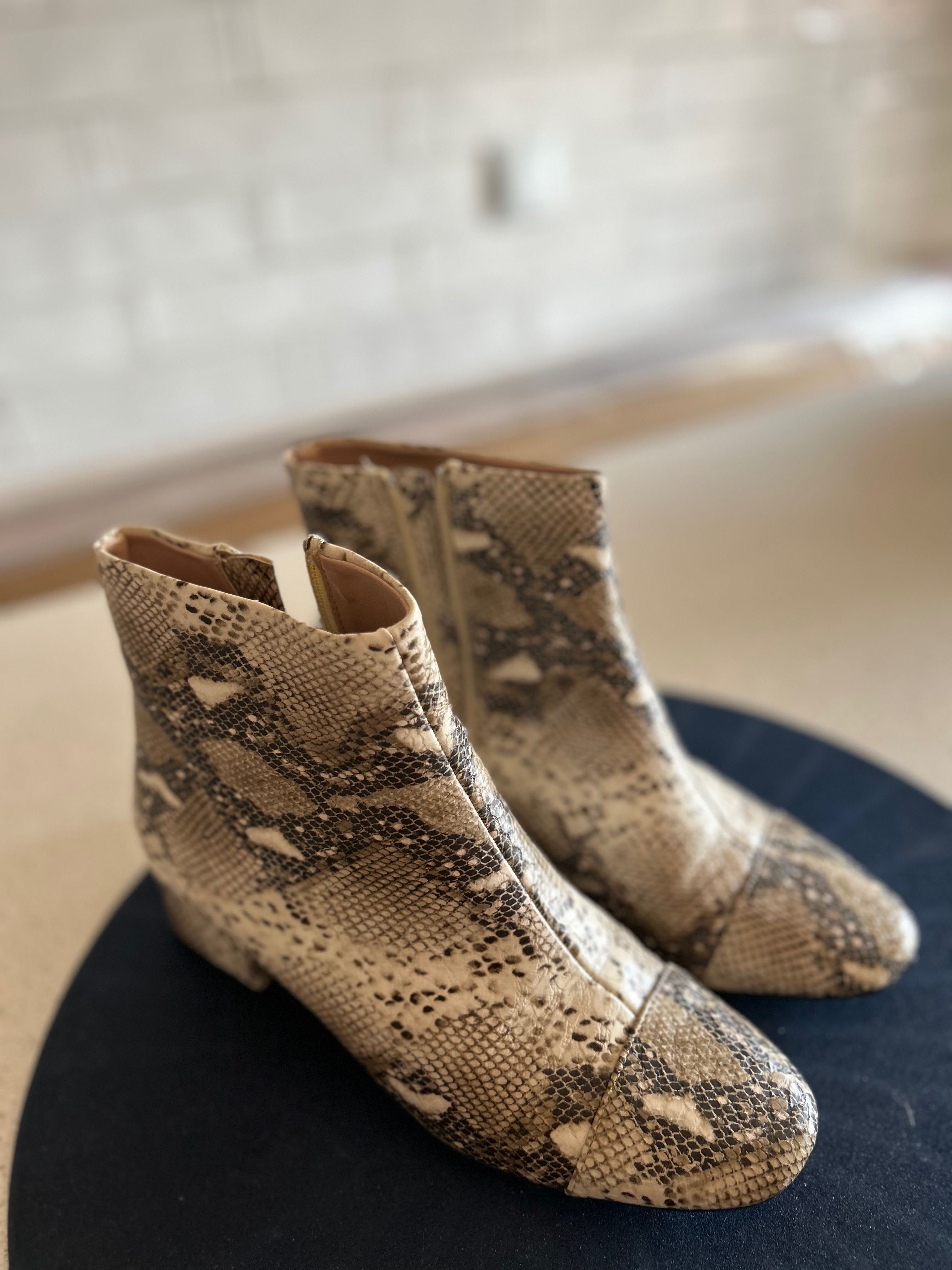 Botins usados com estampa serpente