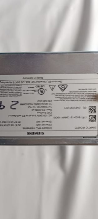 Siemens SIMATIC IPC627D | Xeon | 16 GB RAM | SSD 240 GB