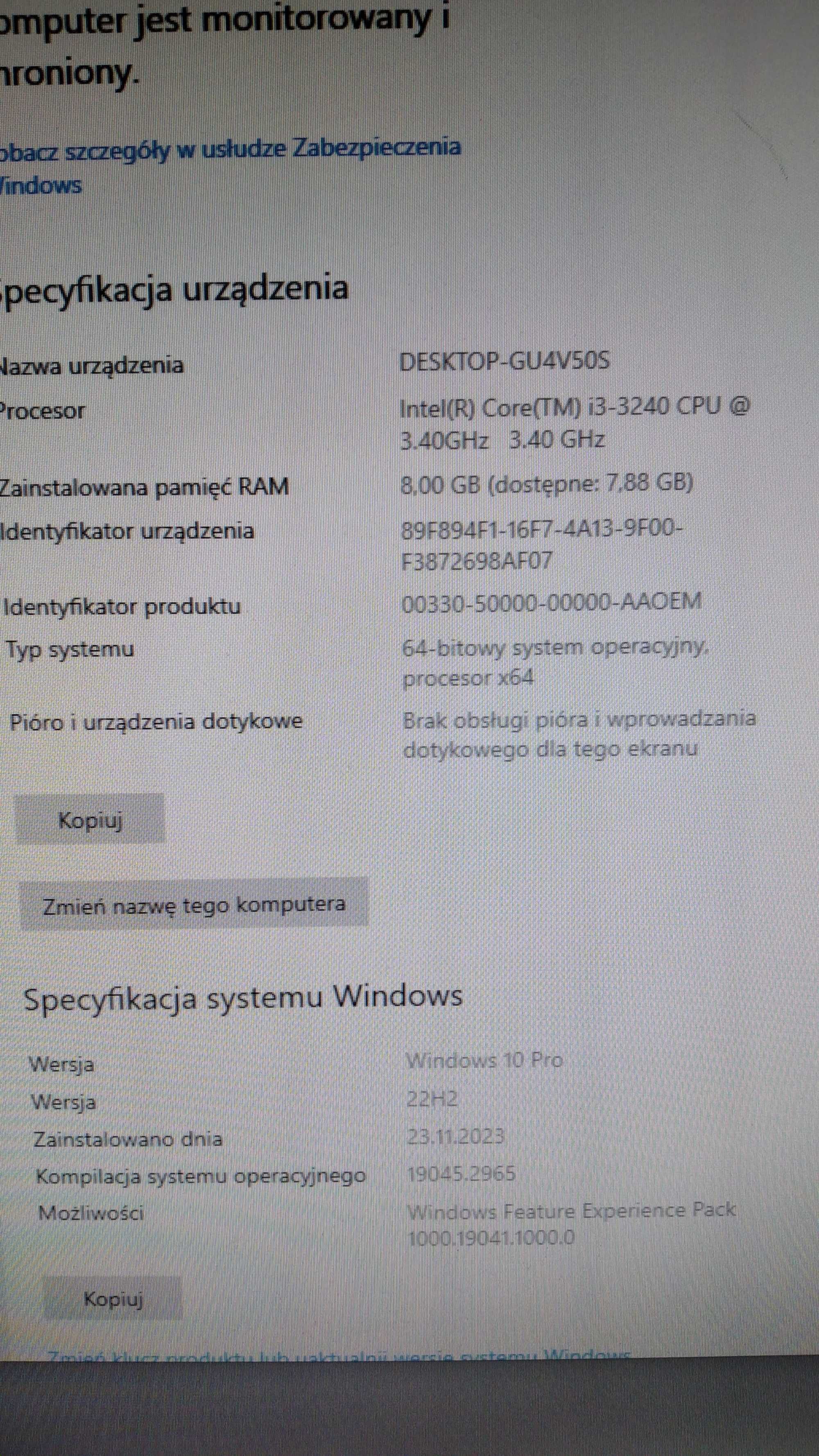 Komputer stacjonarny Dell Vostro 270s i3 4/1000 gb win 10 HDMI, VGA