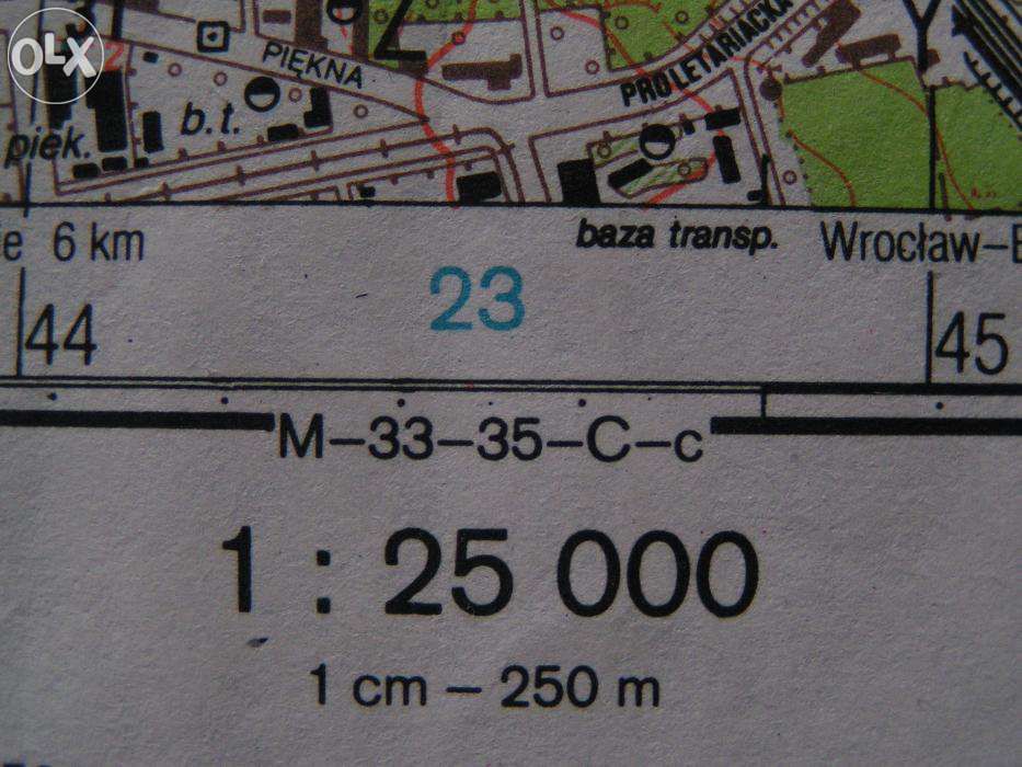 mapa topograficzna / plan miasta Wrocławia 1:25000 M-33-35-C-a i -b