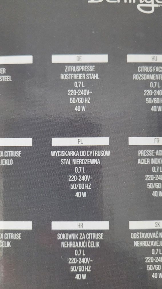 Wyciskarka do cytrusów nowa
