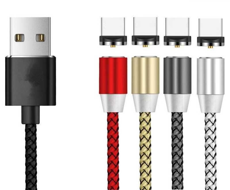 Магнитный зарядный кабель,для телефона. 1м  Micro usb/TypeC/Lightning