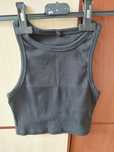crop top czarny w prążki