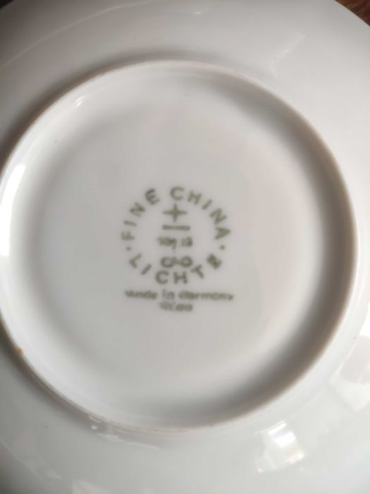 Serwis do kawy Lichte (NRD/ PRL) piękna porcelana elementy