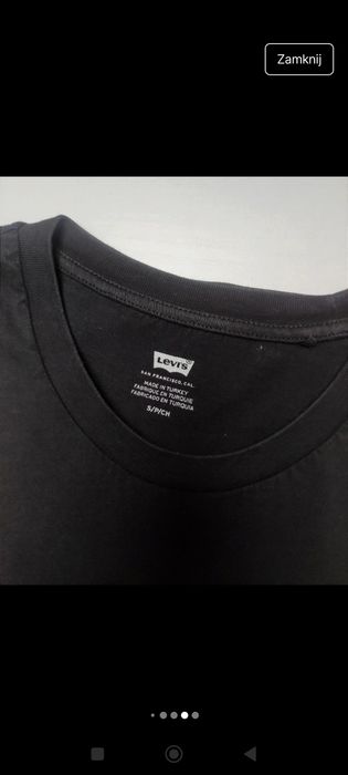 Czarny T-shirt koszulka bluzka krótki rękaw Levi's Levis rozmiar S