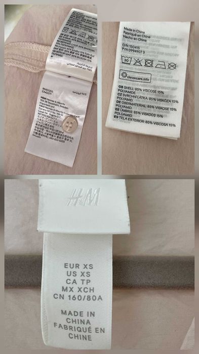 Damska koszulowa sukienka H&M rozpinana narzutka luzna midi XS uniwers