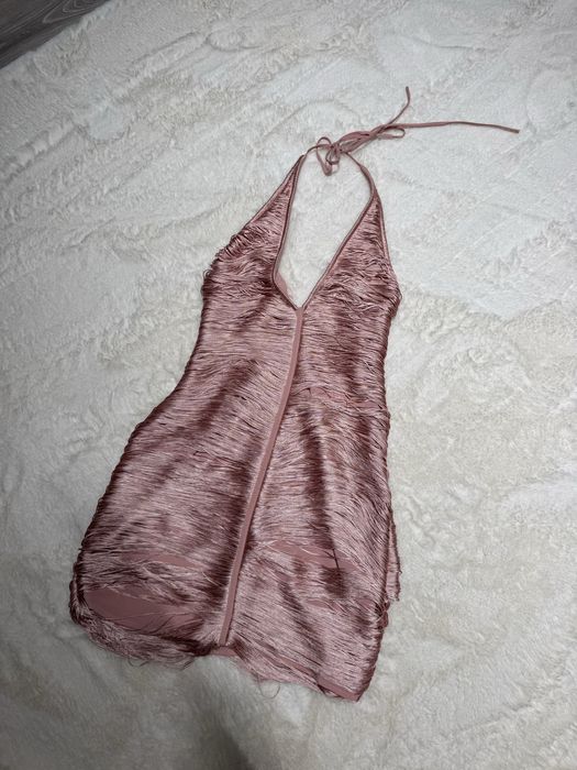 Сукня з бахрамою рожева Zara xs