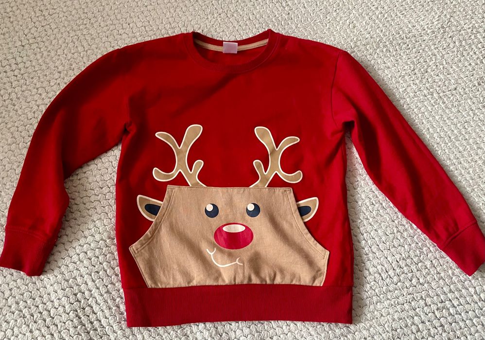 Новорічна ( різдвяна ) кофта ( реглан) на вік 7-8 років