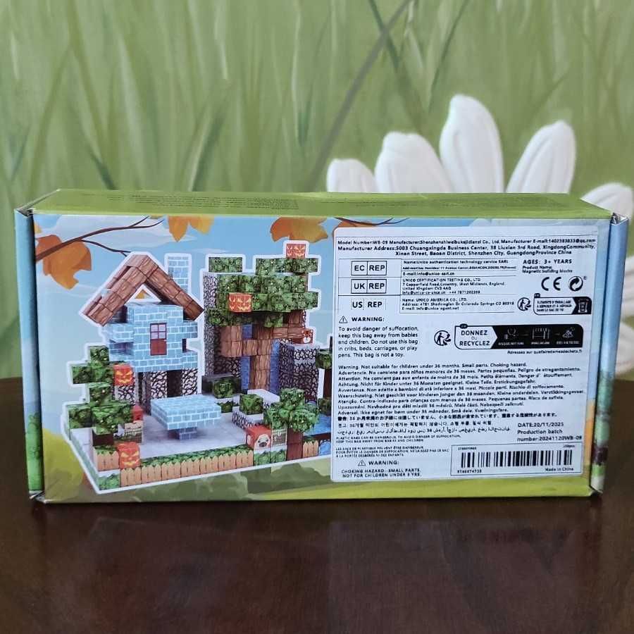 Магнітний конструктор Майнкрафт 100 блоків Minecraft  Будинок з водосп