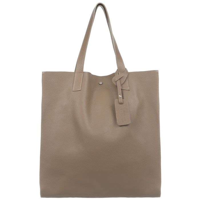 VERA PELLE torebka skórzana shopper duża z długimi rączkam V526 taupe