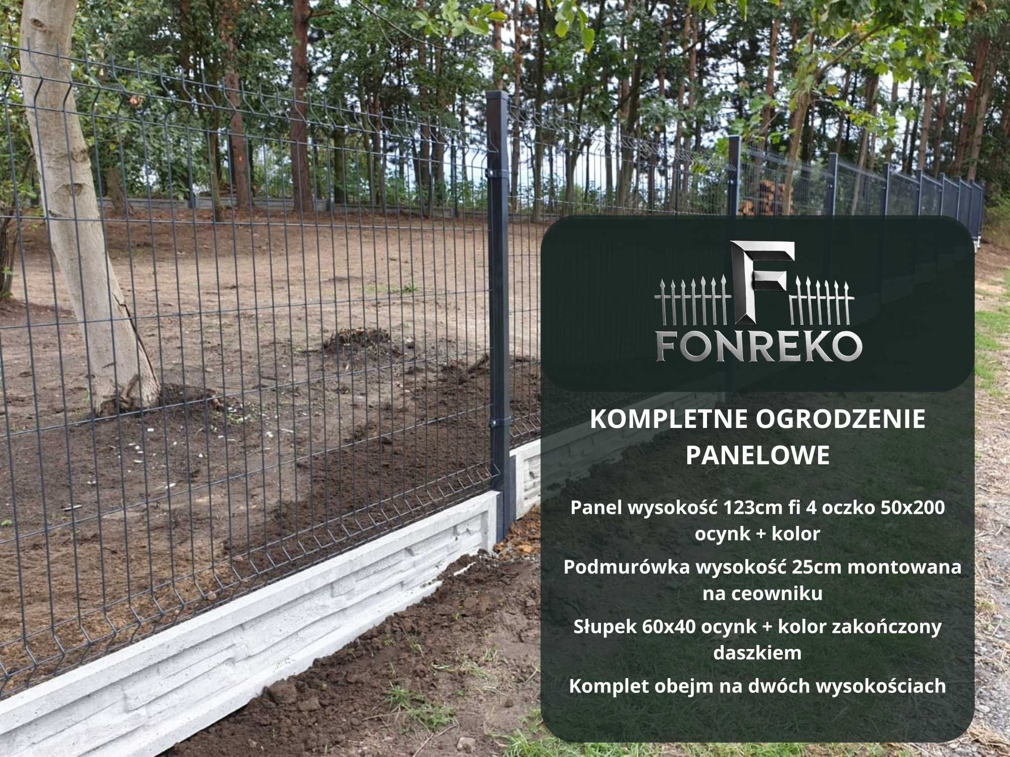Kompletne Ogrodzenie Panelowe + Podmurówka Gotowy Zestaw do Montażu