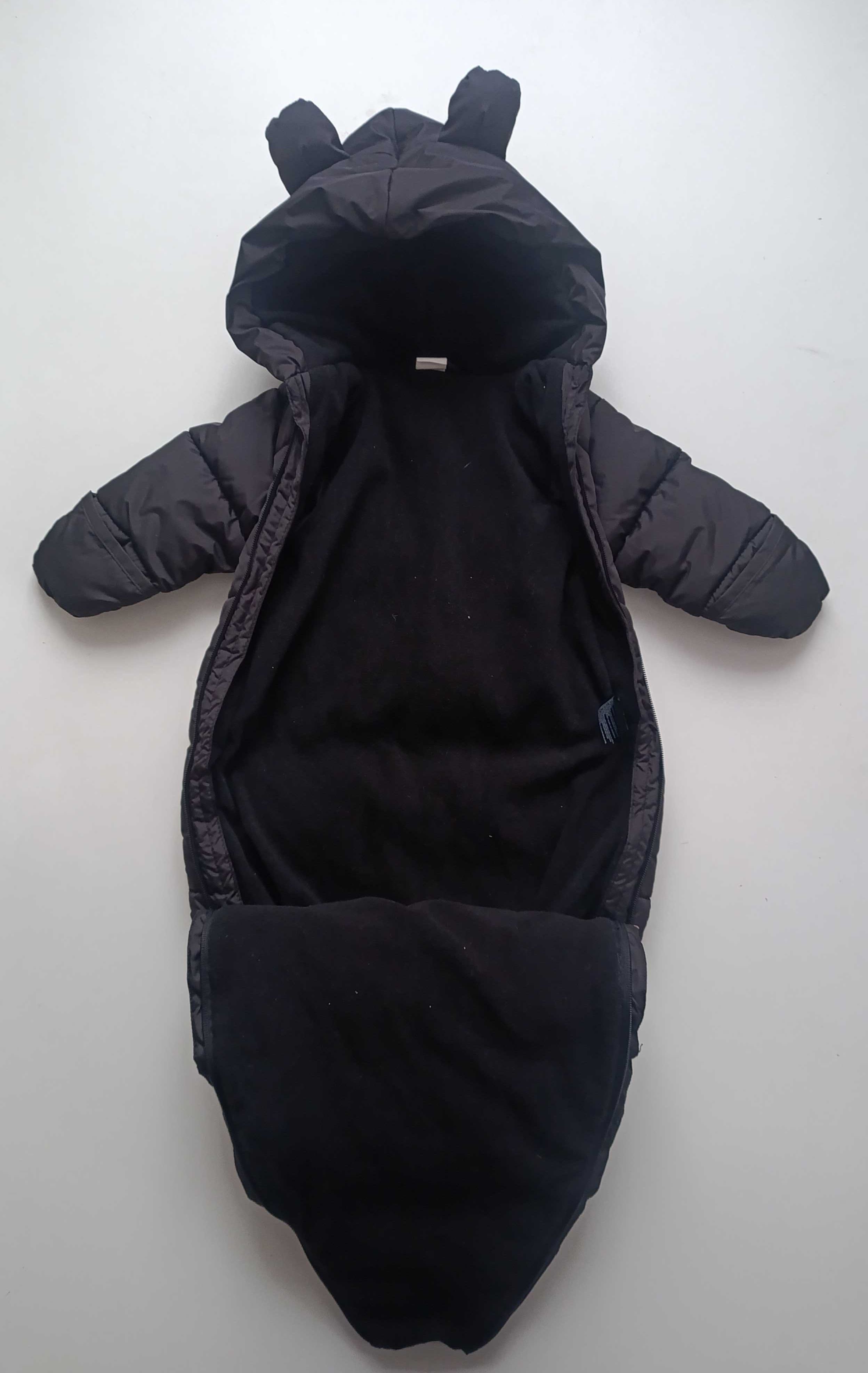 Czarny, zimowy kombinezon do wózka 50/56 H&M