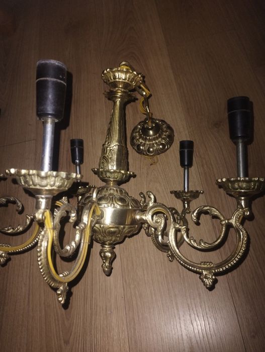 Żyrandol mosiężny 5 ramienny