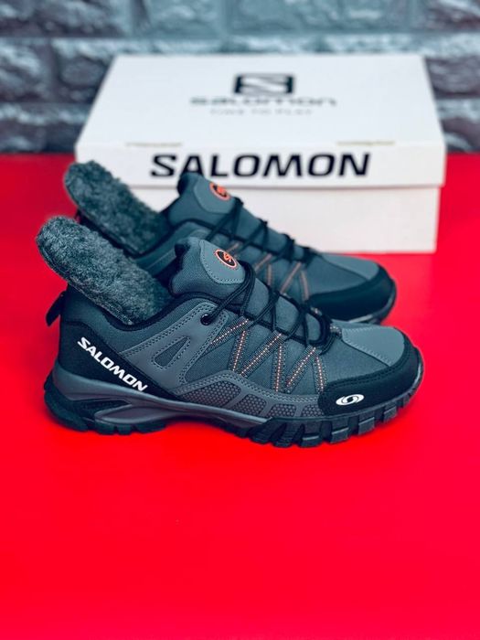 Мужские кроссовки Salomon Серые зимние термо кроссовки Саломон