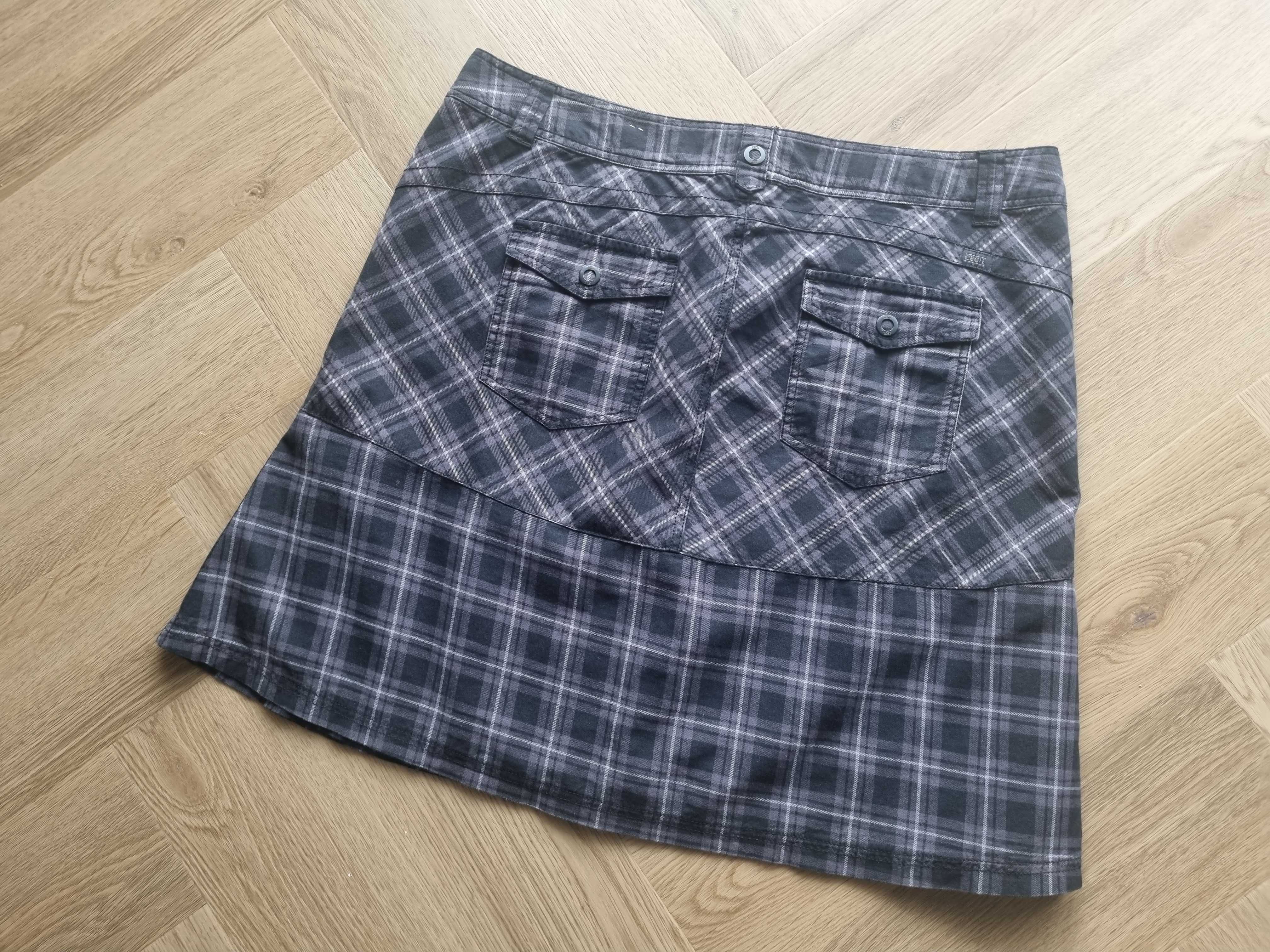 Spódnica mini spódniczka w kratkę CECIL 44/46 bawełna duży rozmiar