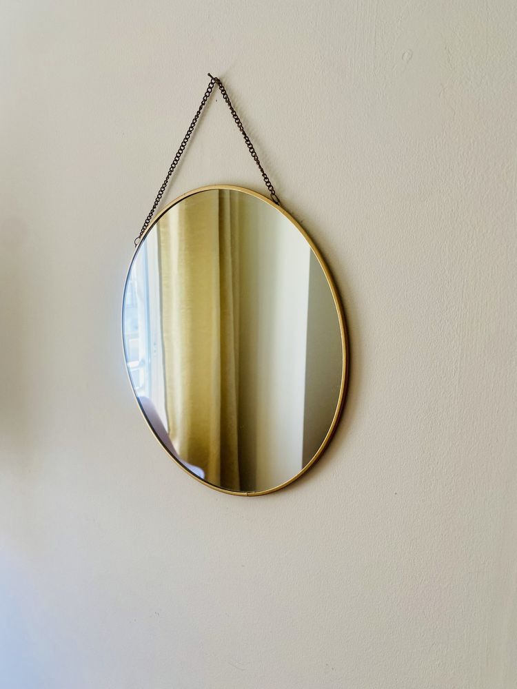 Set de 3 espelhos de parede - moldura fina dourada