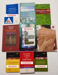 Vários livros na área da Enfermagem e Saúde.