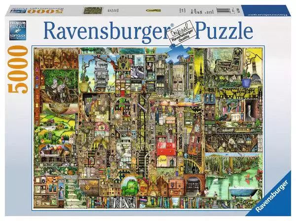 Puzzle 5000 elementów. Colin Thompson, Dziwaczne miasto. Ravensburger