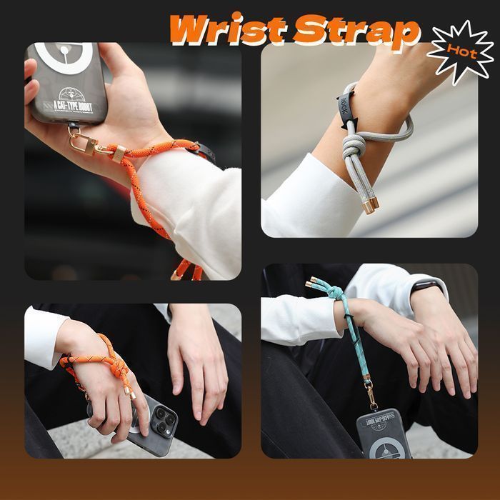 Rock smycz Glow in the Dark do telefonu długa na szyję niebieska