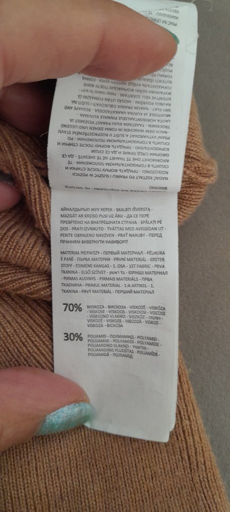 Sweterek sweter brązowy 36 S Reserved odkryty brzuch