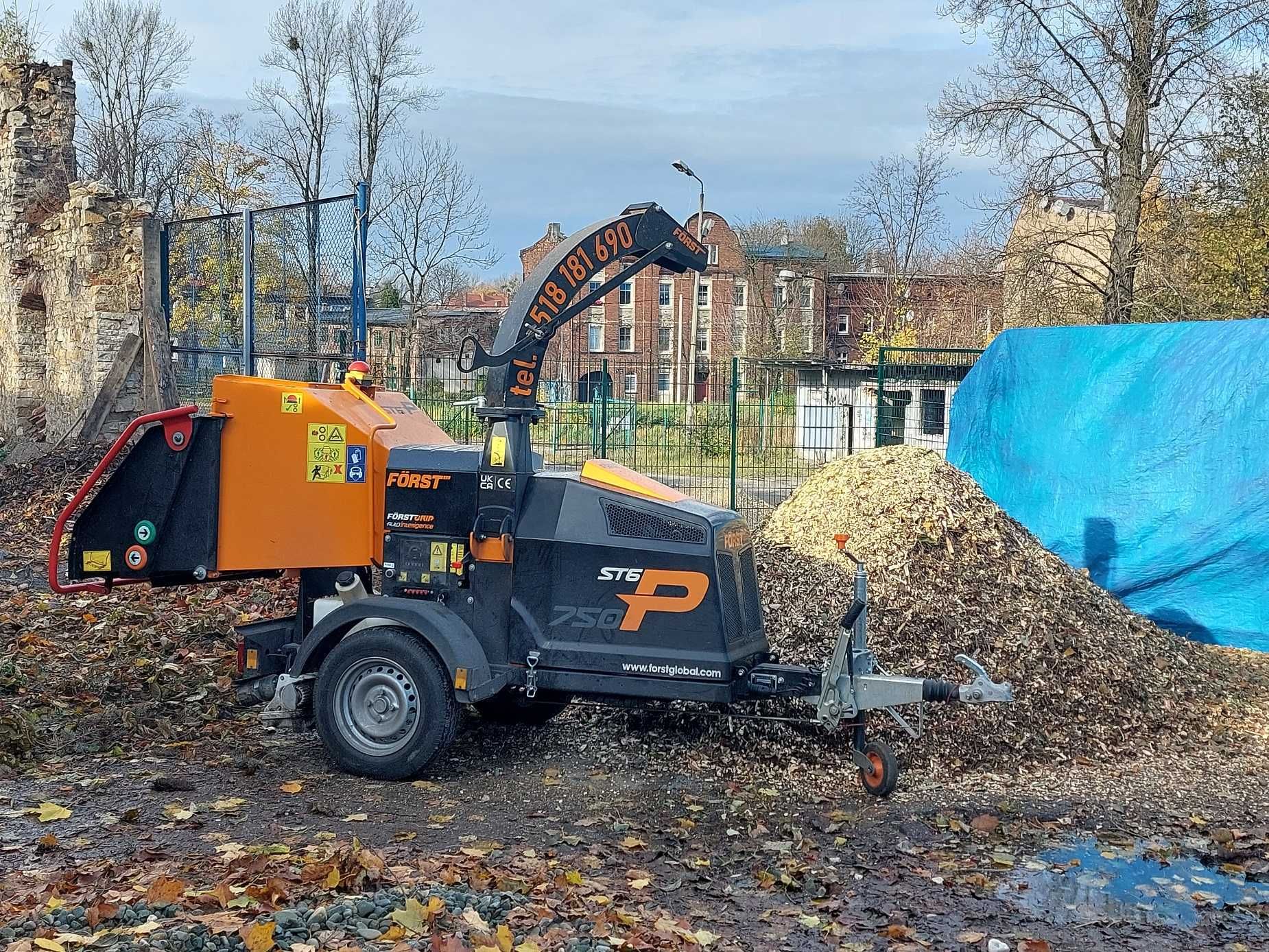 ROZDRABNIACZ DO GAŁĘZI, frezarka do usuwania pni i korzeni WYNAJEM!