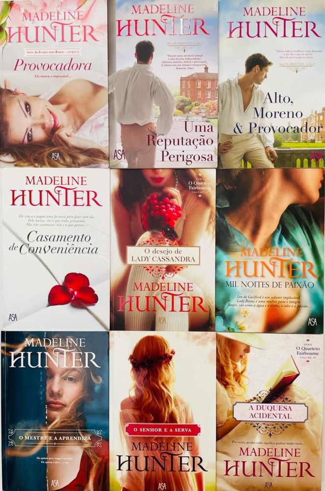 Lote 9 livros Madeline Hunter - excelente estado só lote