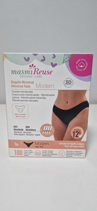 MASMI Reuse Modern Majtki mensrtuacyjne, rozm. S