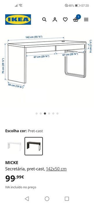 Secretaria Preta MICKE IKEA