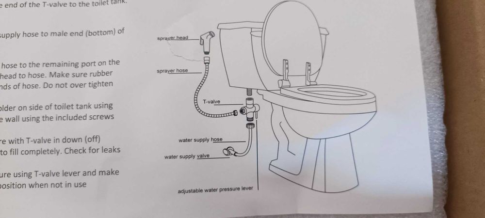 Duche higiénico em aço inoxidável