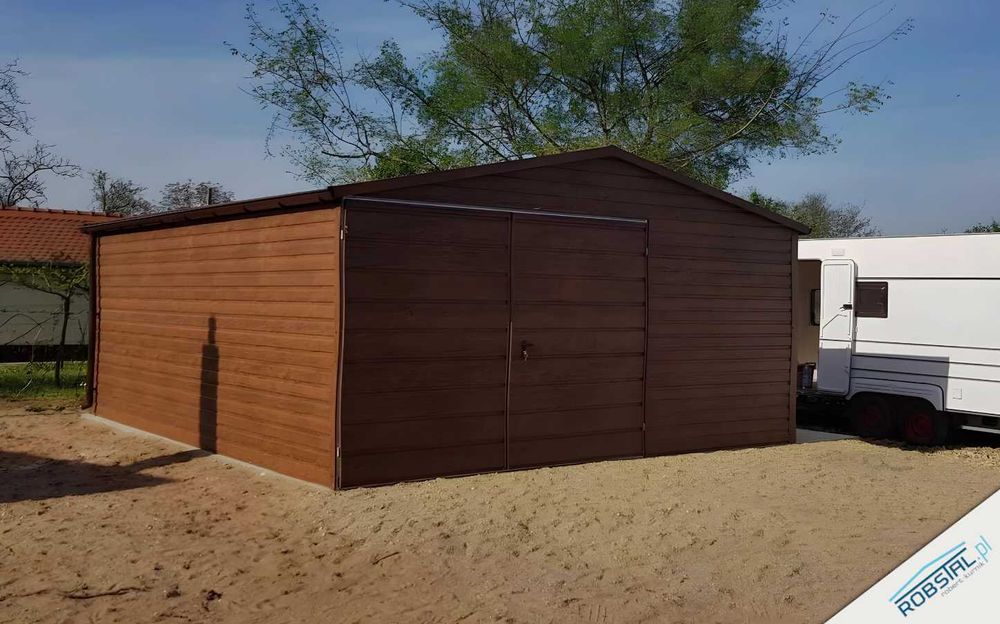 Garaż Blaszany Blaszak 5x5m Drewnopodobne PREMIUM od PRODUCENTA