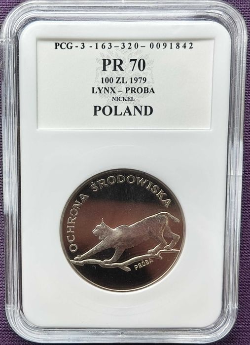 Ryś - moneta kolekcjonerska 1979 rok - próba nikiel - PR70