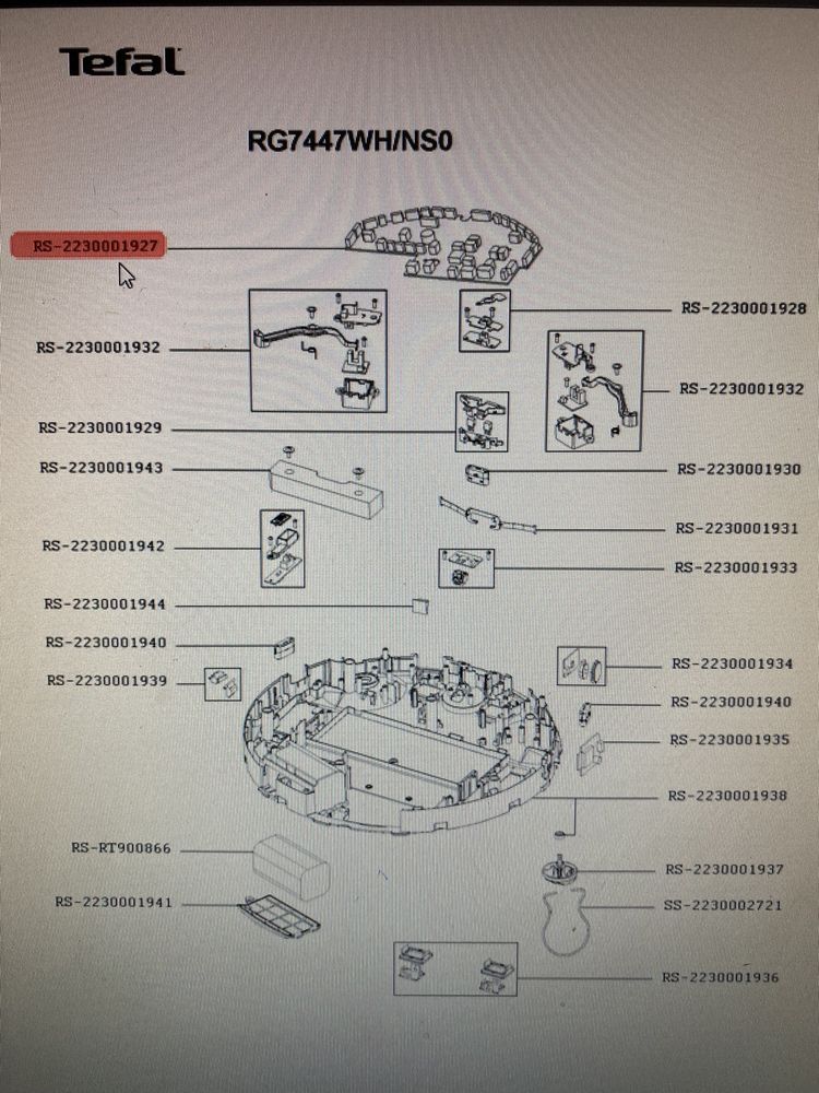 Плата управления для робот пылесоса Rowenta rs-2230001927