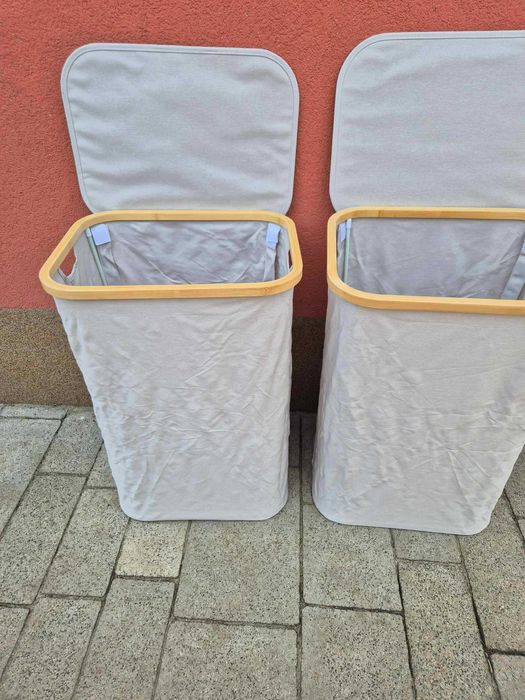 Kosze na pranie materiałowe składane ,bambus