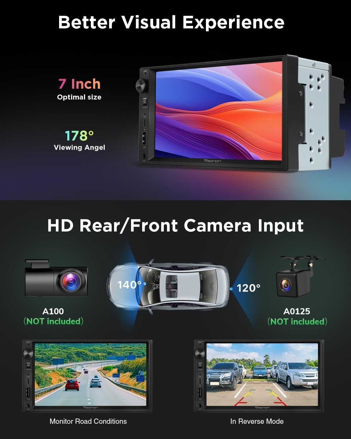 Eonon X3 – Radio Samochodowe7 QLED z CarPlay, DSP, Bluetooth , USB.