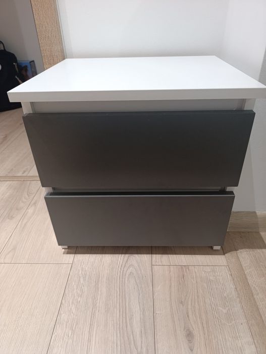 Szafka nocna biało-szara